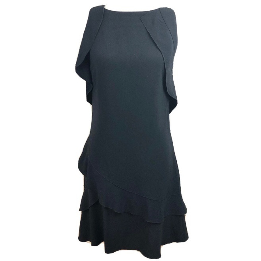 Proenza Schouler Asymmetrical Ruffle Black Dress